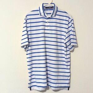 RLX Ralph Lauren men's white/blue golf T-shirt.
